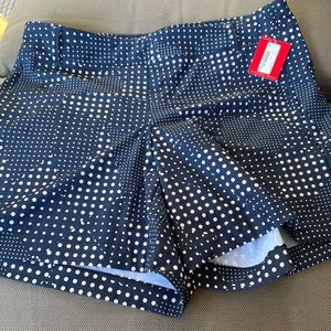 Spanx sunshine short 6 inch. Navy and white. Size Large